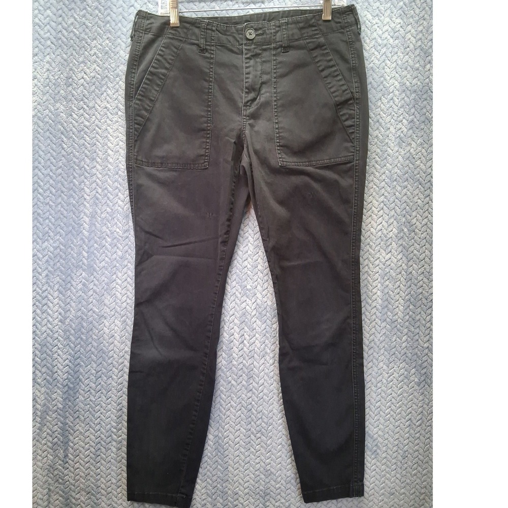 Cabi 3199 Black Slim Utility Trousers Patch Pocket Stretch Chino Pants Size 6